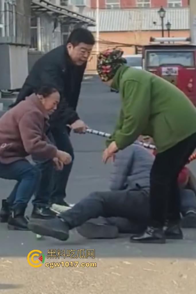 大爷手贱开狗笼被比特犬当场反咬！女主人抱不住狗，大妈大爷拿棍子打像挠痒，比特犬得配上香料才安抚大爷的心！