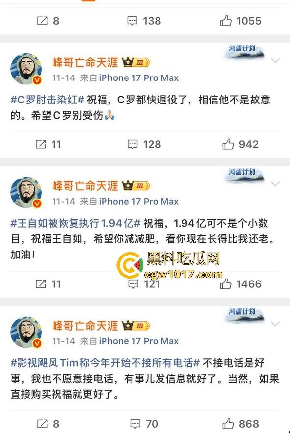 11月14日【峰哥亡命天涯】全平台被禁止关注,不婚不育言论被封禁无限期退出互联网,难道说大实话也要被封?