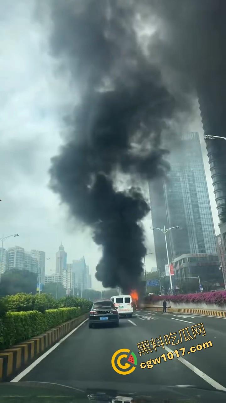 广东佛山季华园隧道口公交车发生自燃，现场浓烟滚滚，火势极其的大，具体自燃原因还待查明！