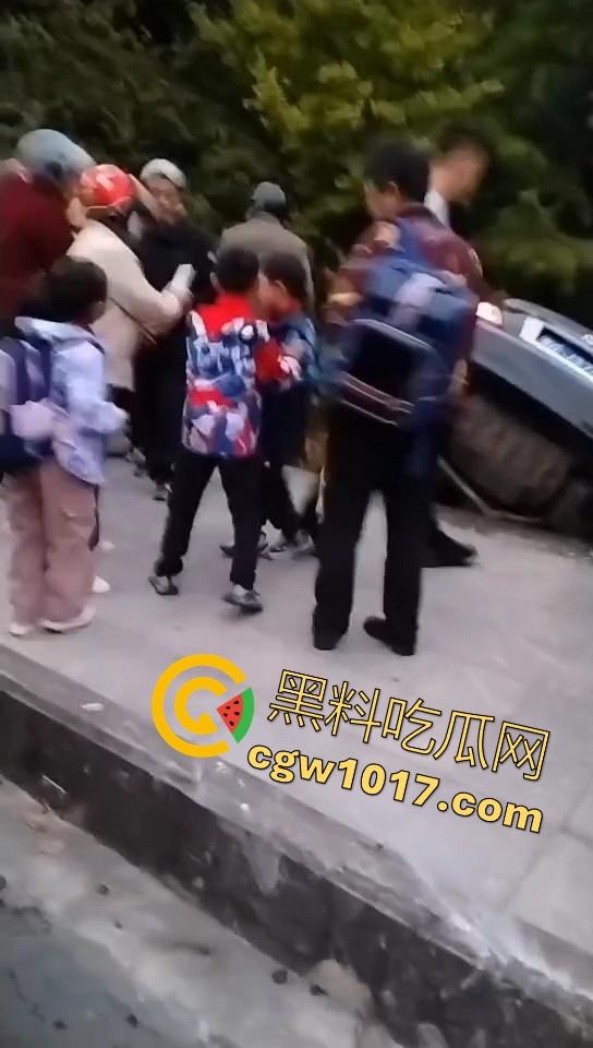 珍爱生命远离女司机!江苏南通北城小学南校区北门,一辆车直冲撞向河里,插在河中央,哎美女这里不能停车!