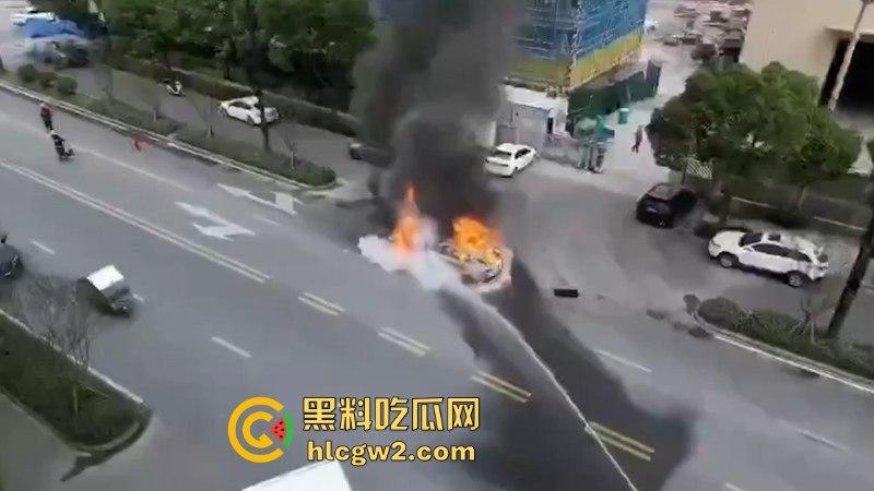 温州龙港时代大道一比亚迪突发自燃 短短几分钟烧没了 现场烧车视频曝光