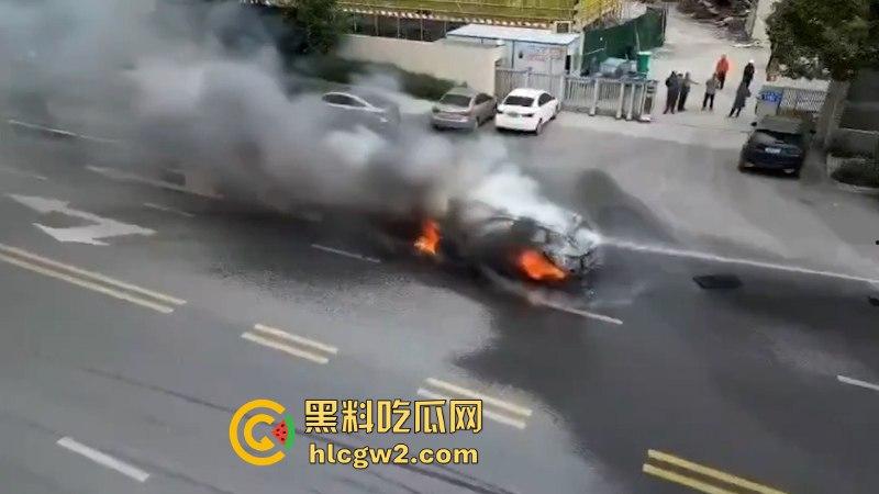 温州龙港时代大道一比亚迪突发自燃 短短几分钟烧没了 现场烧车视频曝光